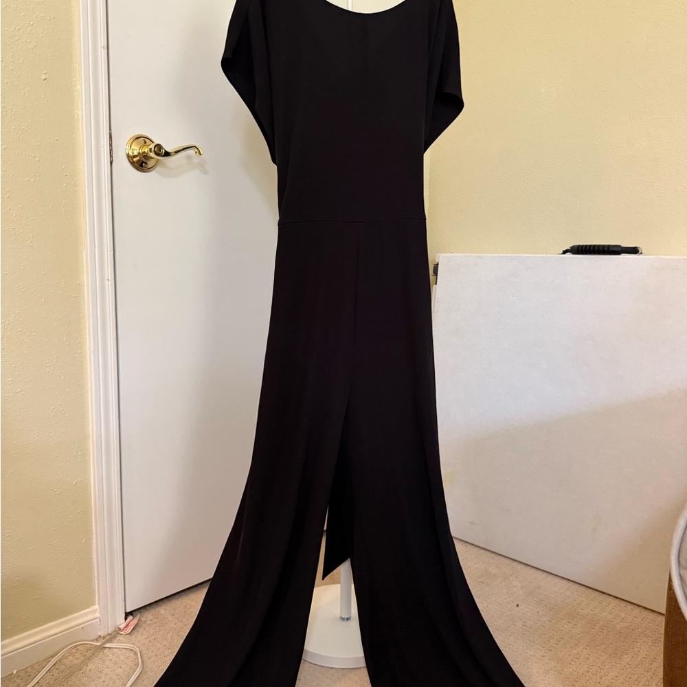 LOFT Black Wide-Leg Jumpsuit for Formal Occasions